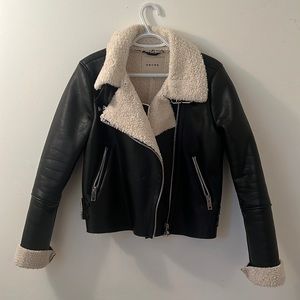 Moto Jacket with Shearling Lining—- Size:S—-Brand:BLANKNYC